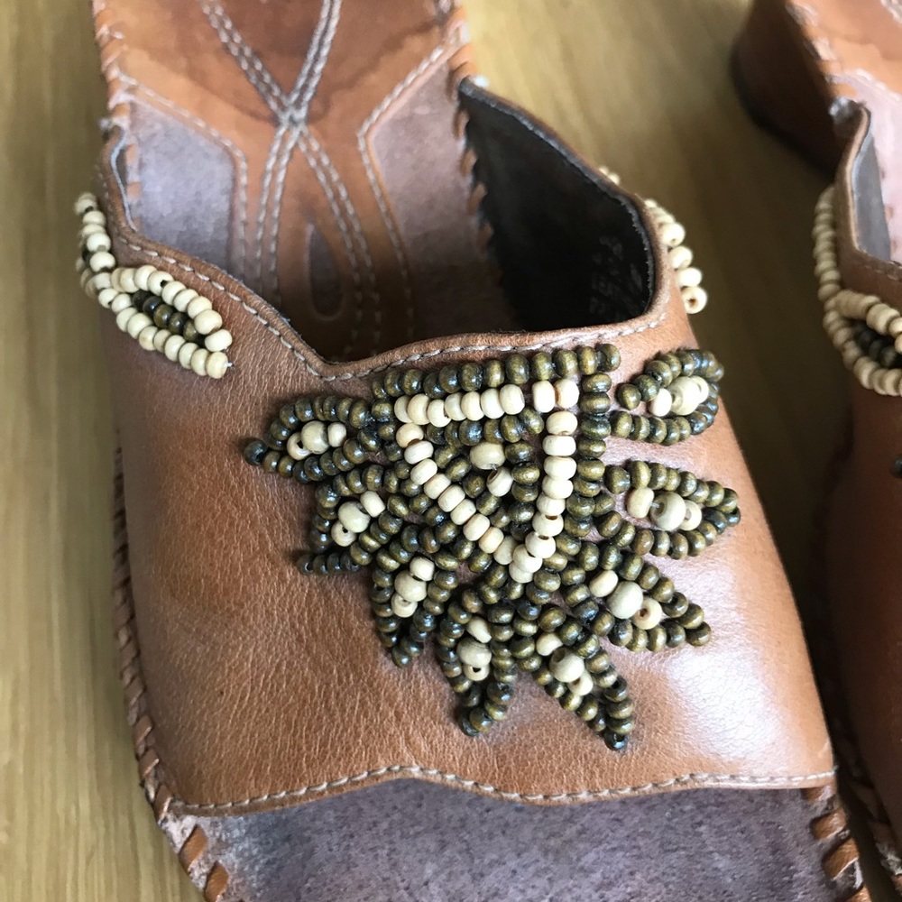 Clarks boho leather heel sandals 8 - Picture 6 of 7